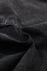 Carbon Grey Mineral Wash Ripped Raw Hem Denim Mini Skirt Skirts & Petticoat JT's Designer Fashion