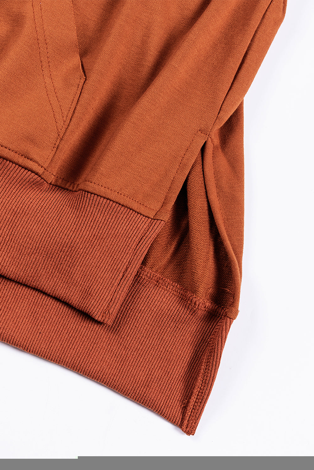 Chestnut V Neck Kangaroo Pocket Oversized Hoodie Sweatshirts & Hoodies JT's Designer Fashion