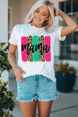 White Mama Leopard Brush Stroke Graphic T Shirt Graphic Tees JT's Designer Fashion