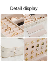 White Multi Layers Lint Lined Buttoned Closure Portable Jewelry Organizer Other Accessories JT's Designer Fashion