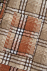 Khaki Plaid Colorblock Patchwork High Low Shacket Plaid Shackets JT's Designer Fashion