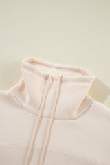 Apricot Drawstring Turtleneck Dolman Sleeve Sweatshirt Sweatshirts & Hoodies JT's Designer Fashion