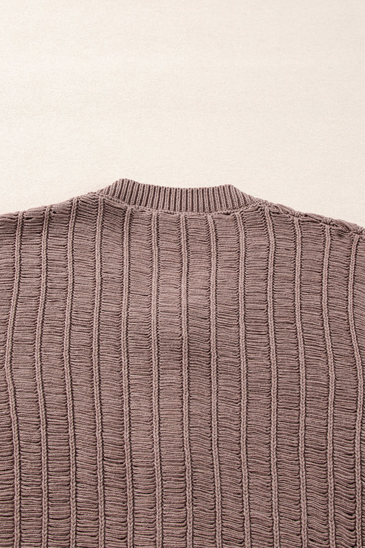 Goat Cut Out Textured Knit Buttoned Cardigan Cardigans JT's Designer Fashion