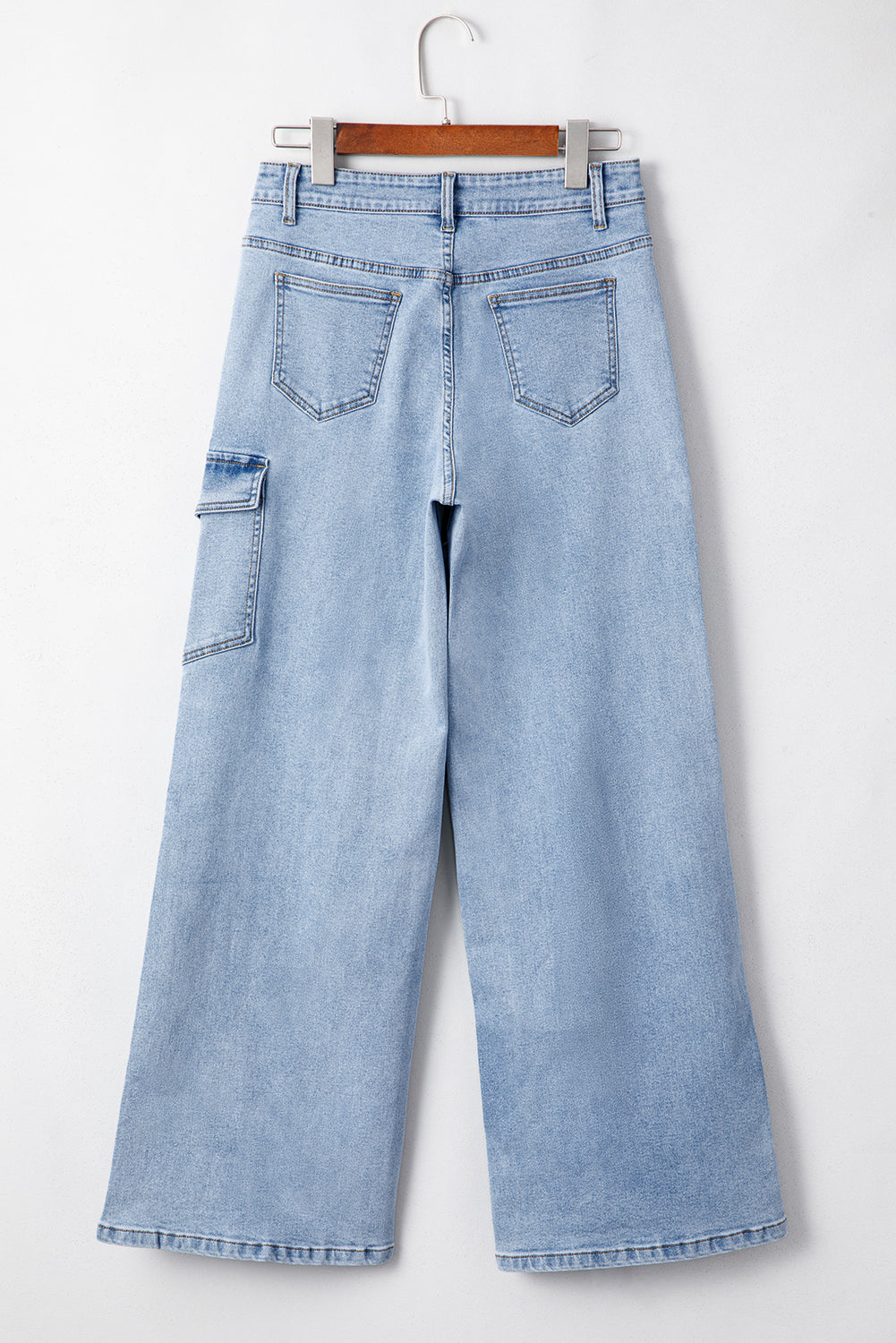 Beau Blue Bowknot Decor Boyfriend Cargo Jeans Jeans JT's Designer Fashion