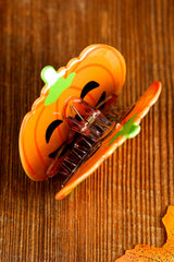 Orange Halloween Pumpkin Face Hair Claw Headwear JT's Designer Fashion
