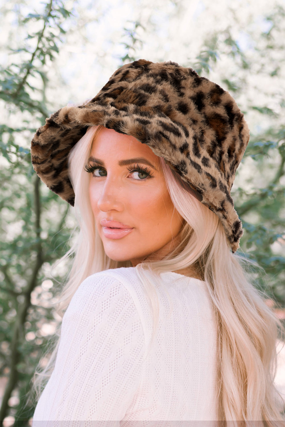 Thai Curry Leopard Plush Wide Brim Winter Fishman Hat Hats & Caps JT's Designer Fashion