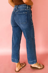 Ashleigh Blue Cropped High Rise Wide Leg Jeans Jeans JT's Designer Fashion