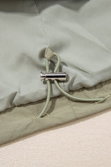 Laurel Green Zipped Pocket Cropped Hooded Utility Jacket Jackets JT's Designer Fashion