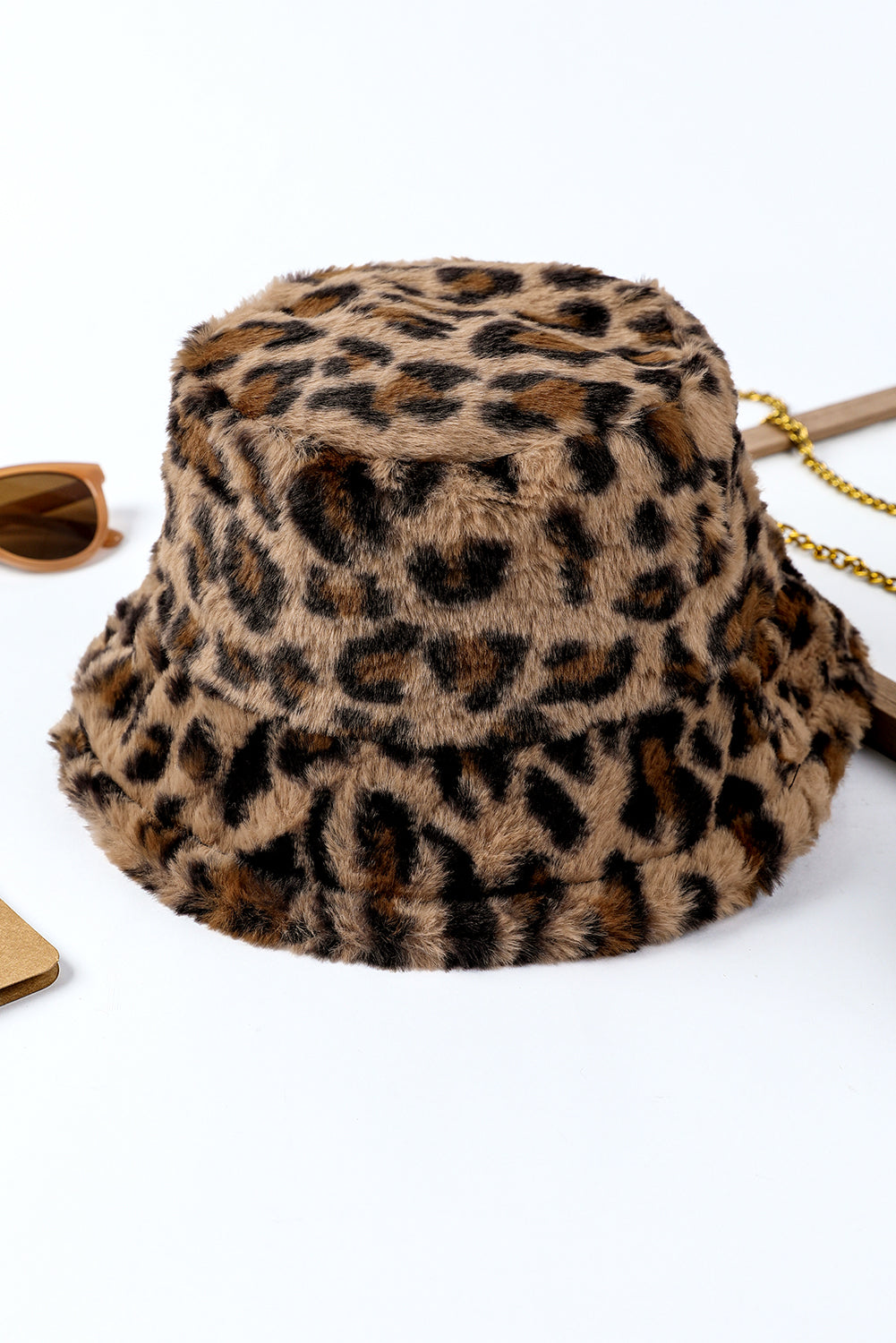 Thai Curry Leopard Plush Wide Brim Winter Fishman Hat Hats & Caps JT's Designer Fashion