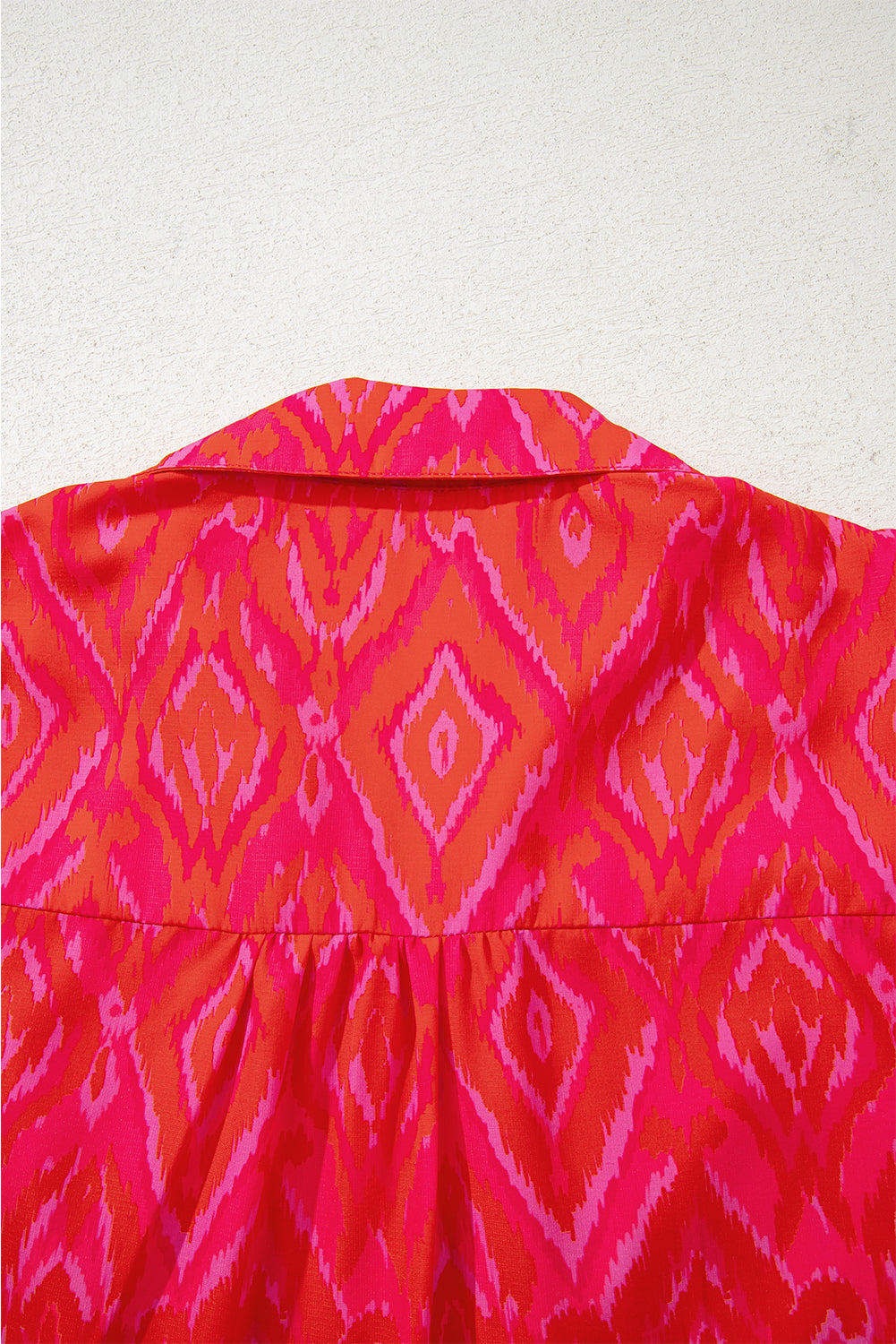 Strawberry Pink Western Aztec Geometric Ruffled 3/4 Sleeve Shirt Blouses & Shirts JT's Designer Fashion