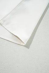 White Scalloped V Neckline Lace Hollowed Lantern Sleeve Blouse Blouses & Shirts JT's Designer Fashion