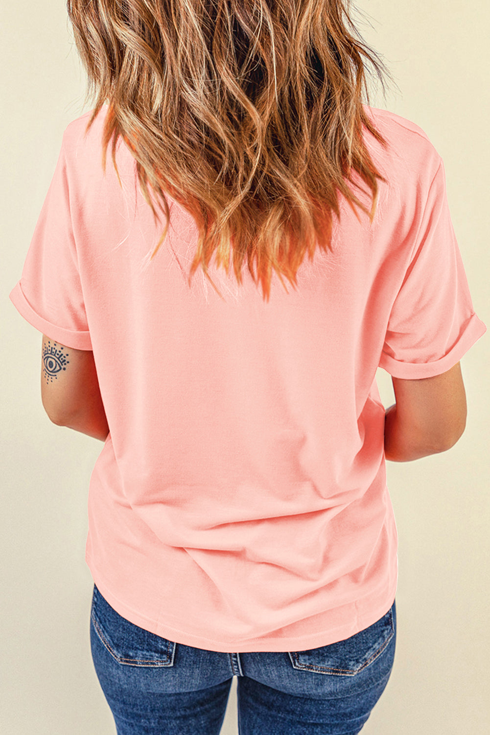 Pink He is Risen Easter Bunny Leopard Cross Graphic Tee Graphic Tees JT's Designer Fashion
