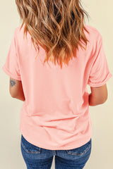 Pink He is Risen Easter Bunny Leopard Cross Graphic Tee Graphic Tees JT's Designer Fashion