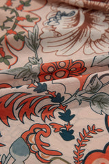 Orange Floral Print Deep V Neck Knot Bell Sleeve Blouse Blouses & Shirts JT's Designer Fashion