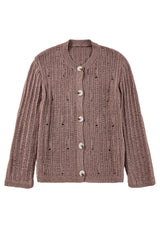 Goat Cut Out Textured Knit Buttoned Cardigan Cardigans JT's Designer Fashion