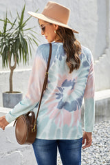 Multicolor Ombre Tie Dye Loose Leisure Sweatshirt Sweatshirts & Hoodies JT's Designer Fashion