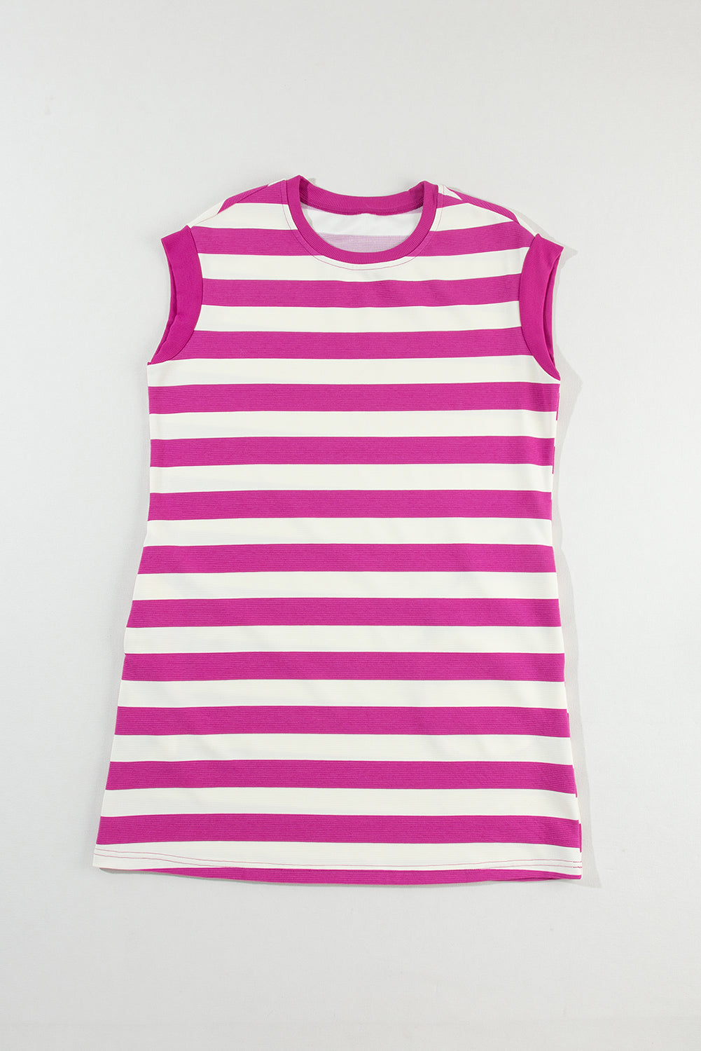 Rose Stripe Cap Sleeve Pocketed Shift T-shirt Dress T Shirt Dresses JT's Designer Fashion