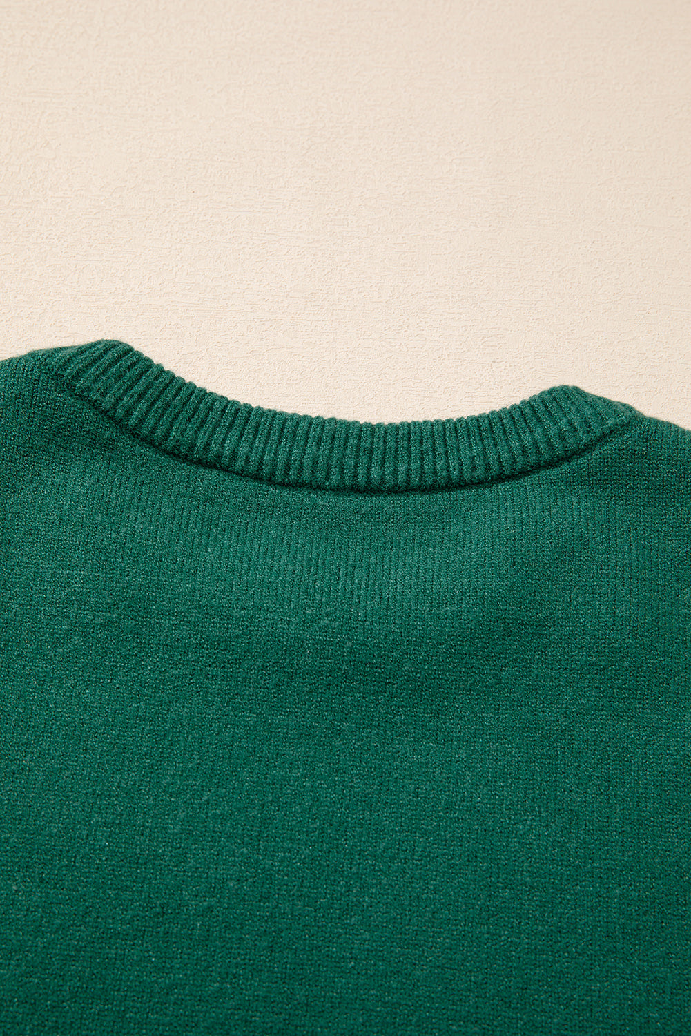 Evergreen Pearled Drop Shoulder Round Neck Sweater Sweaters JT's Designer Fashion