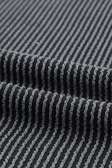 Gray Striped Ribbed Knit T-shirt Shift Dress T Shirt Dresses JT's Designer Fashion