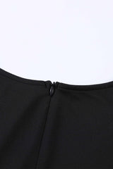 Black Ruffled Sleeve Wrap V Neck Midi Dress Midi Dresses JT's Designer Fashion