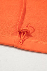 Orange Solid Kangaroo Pocket Half Zipper Oversized Hoodie Sweatshirts & Hoodies JT's Designer Fashion