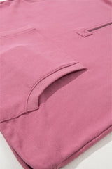 Valerian Solid Kangaroo Pocket Half Zipper Oversized Hoodie Sweatshirts & Hoodies JT's Designer Fashion
