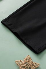 Black Plus Size Frill High Waist Pocketed Soft Pants Plus Size Bottoms JT's Designer Fashion