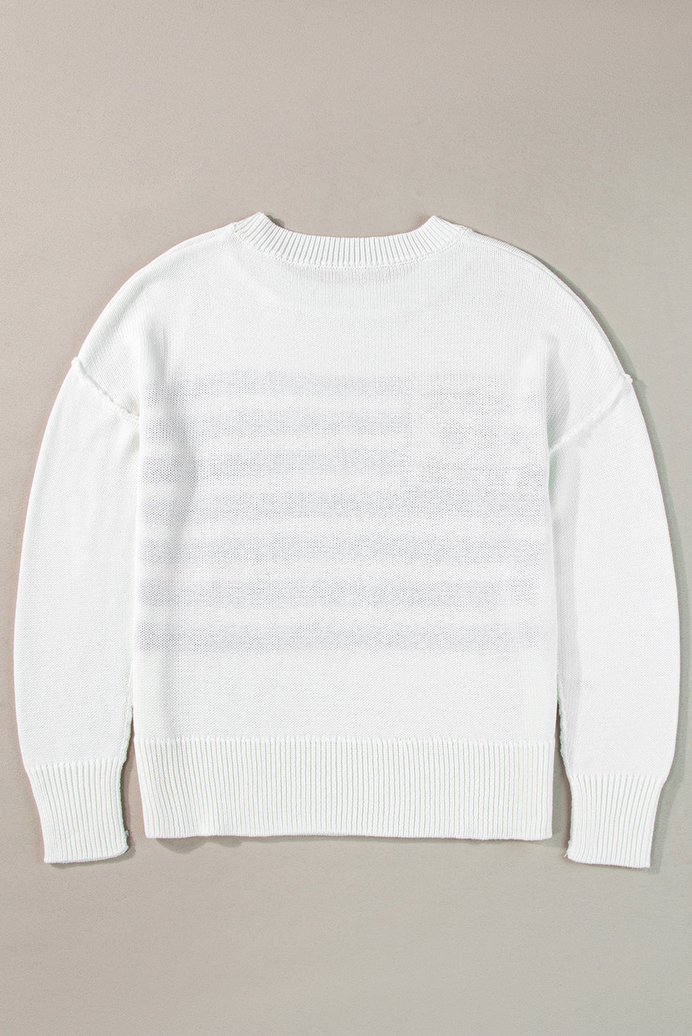 White American Flag Cable Knit Drop Shoulder Sweater Sweaters JT's Designer Fashion