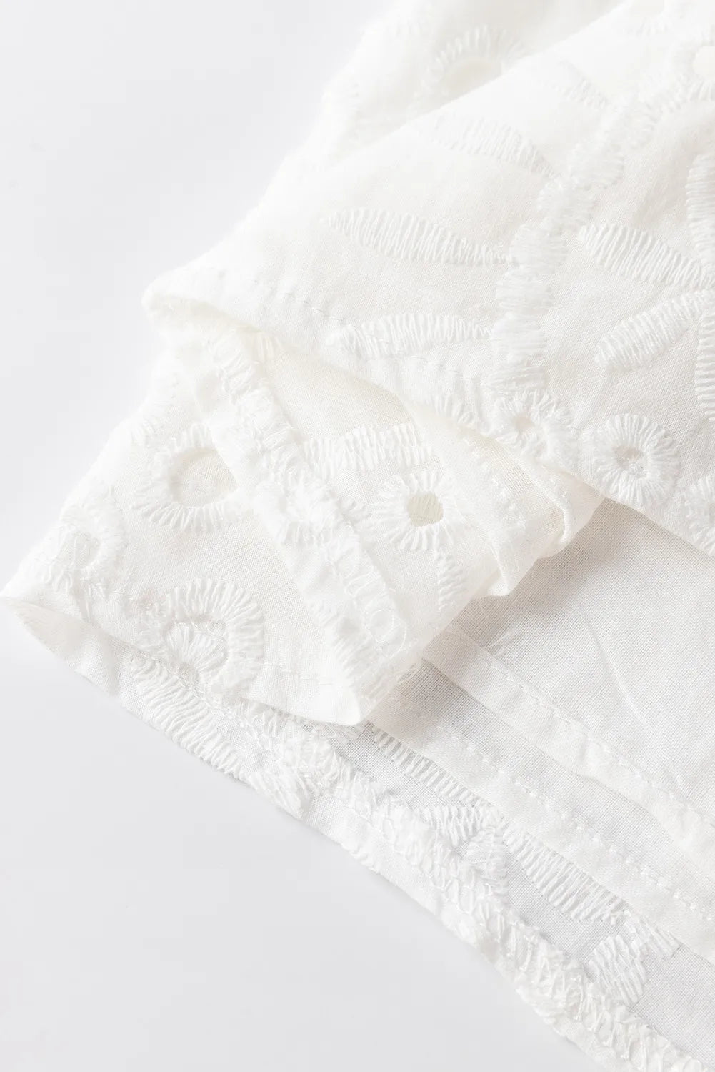 Eyelet Frill Short Sleeve Blouse Blouses & Shirts JT's Designer Fashion