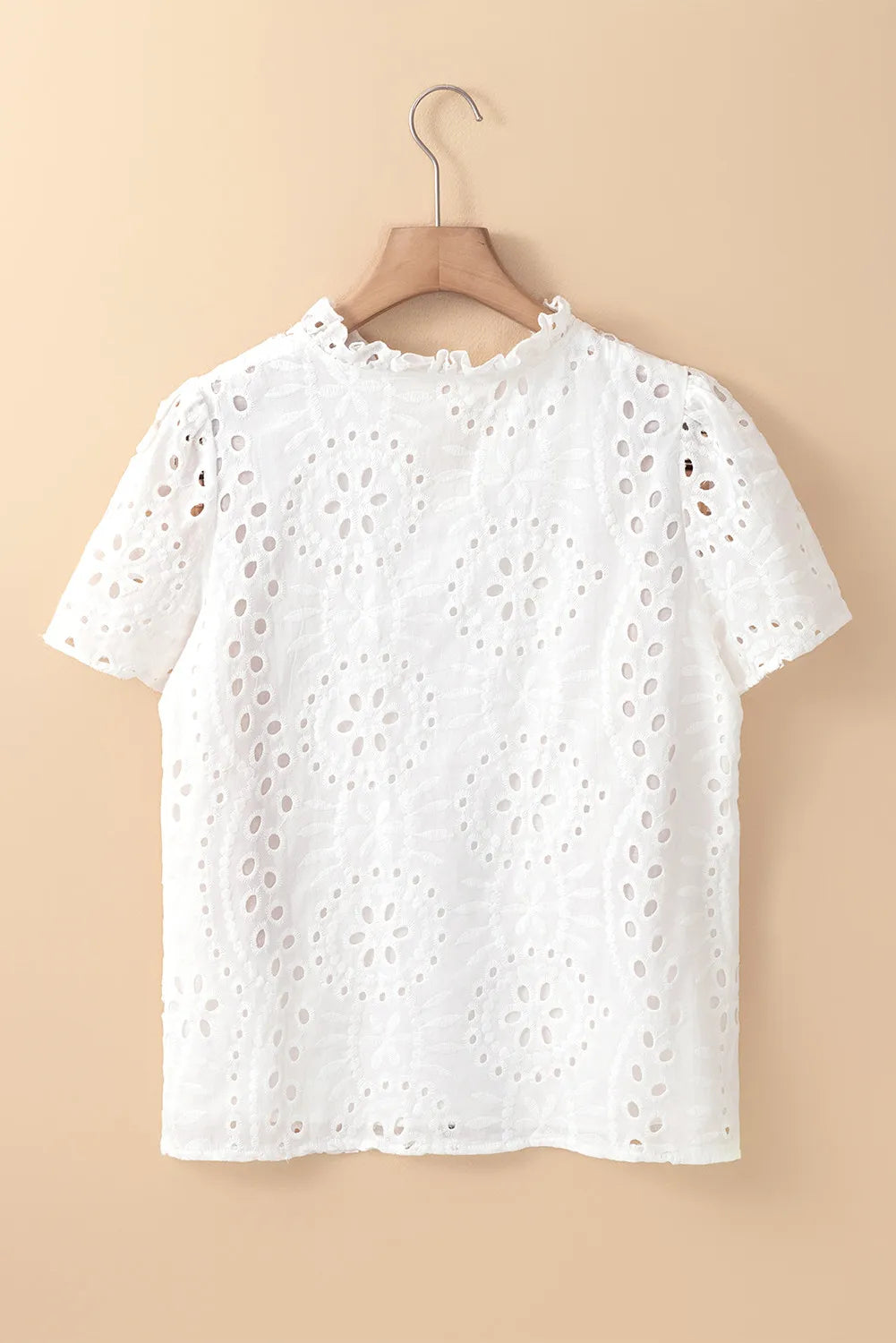 Eyelet Frill Short Sleeve Blouse Blouses & Shirts JT's Designer Fashion