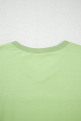 Meadow Mist Green Solid Loose V Neck Half Sleeve Tee and Shorts Short Sets JT's Designer Fashion