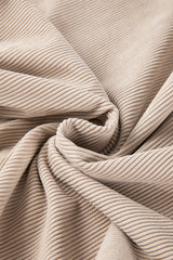 Smoke Gray Ribbed Corduroy Oversized Sweatshirt Sweatshirts & Hoodies JT's Designer Fashion