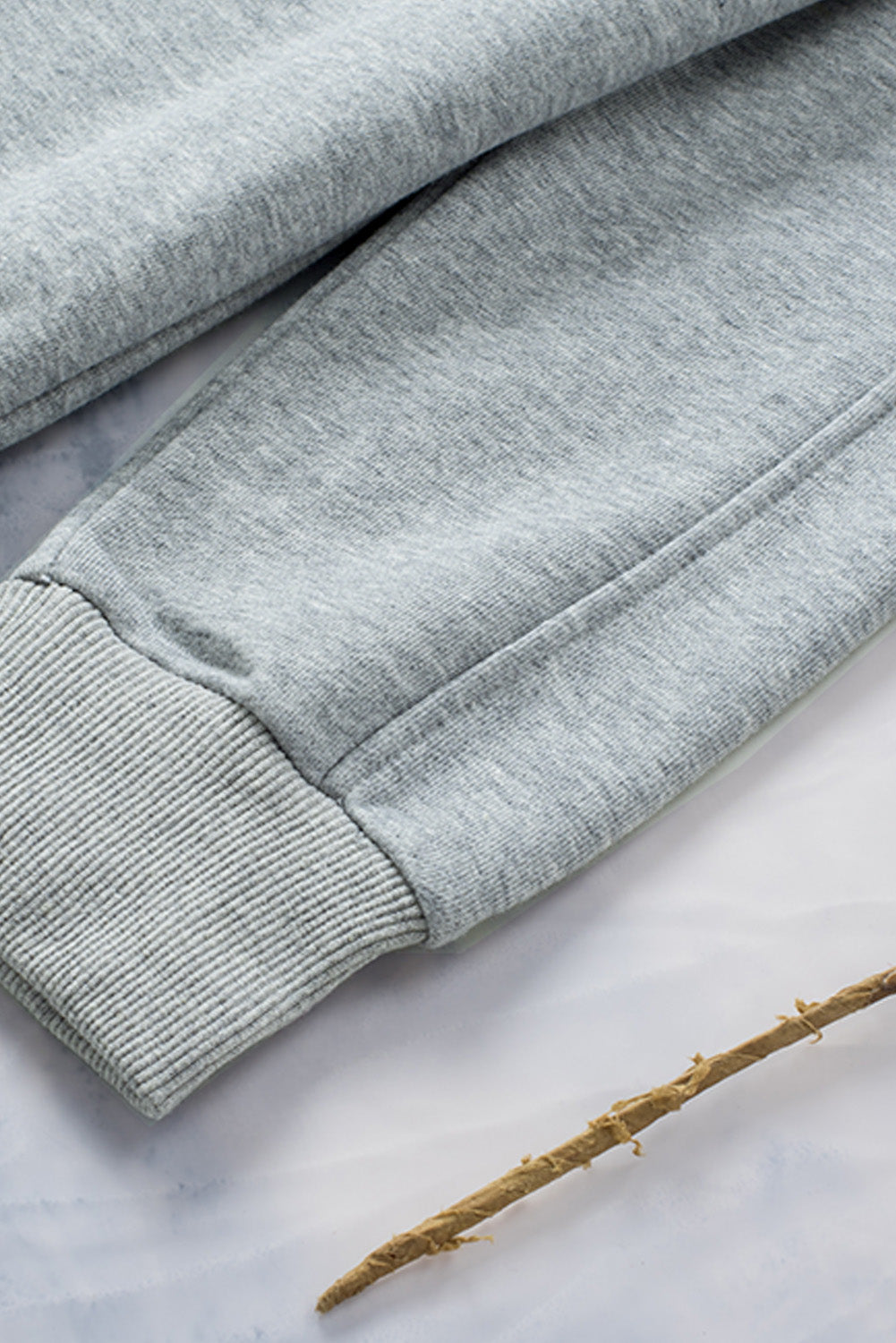 Grey Casual Solid Color Lace-up Hoodie Sweatshirts & Hoodies JT's Designer Fashion