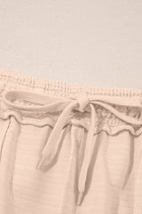 Apricot Textured V Neck T Shirt and Shorts Set Short Sets JT's Designer Fashion