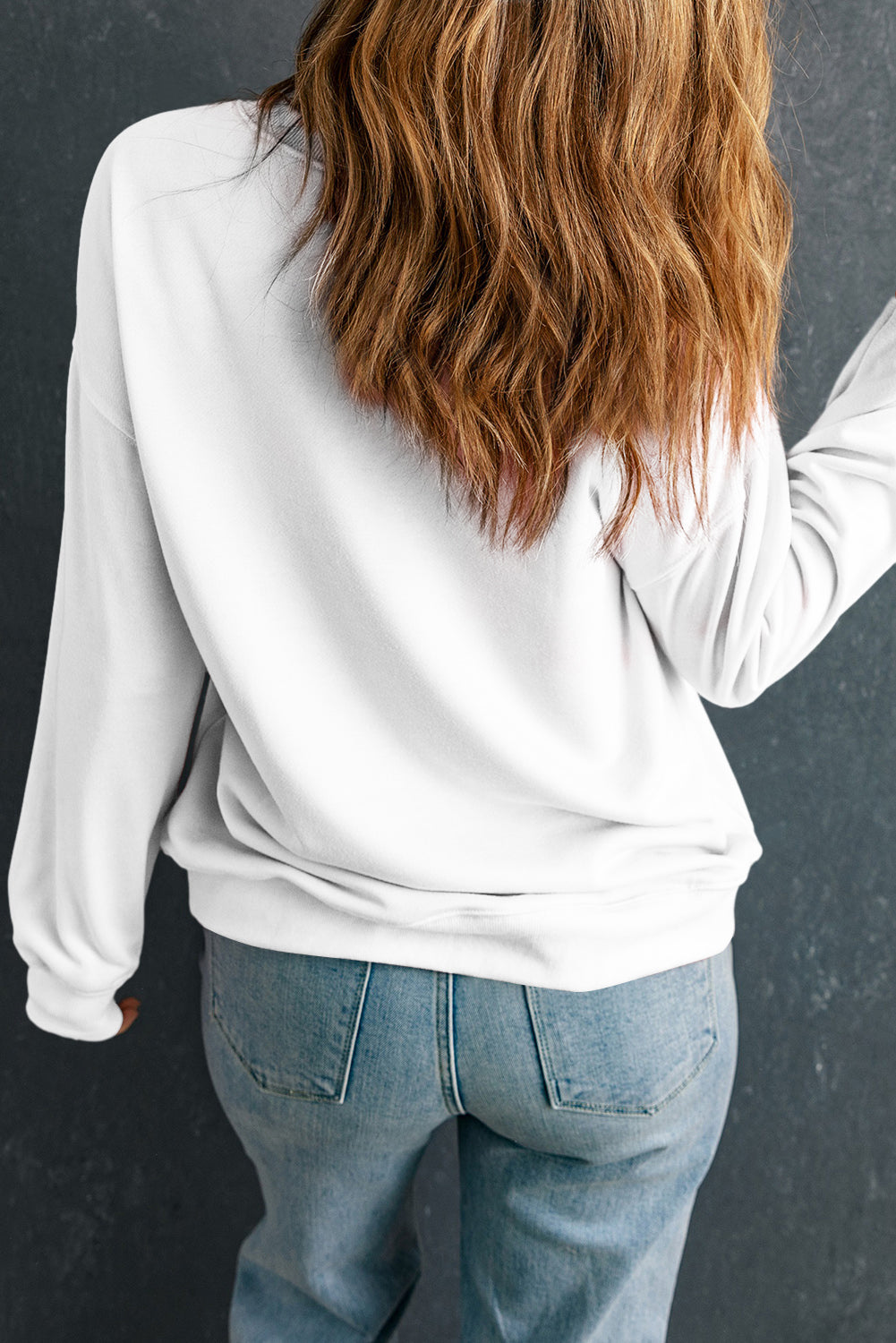 Beige Glitter Valentine Heart Shape Graphic Sweatshirt Graphic Sweatshirts JT's Designer Fashion