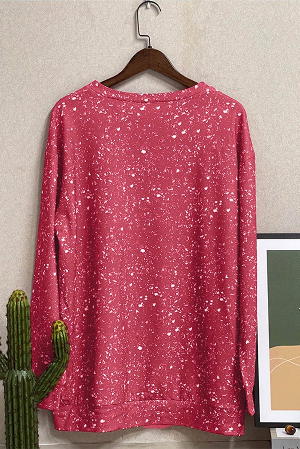 Fiery Red Tie-dyed Crew Neck Pullover Sweatshirt Sweatshirts & Hoodies JT's Designer Fashion