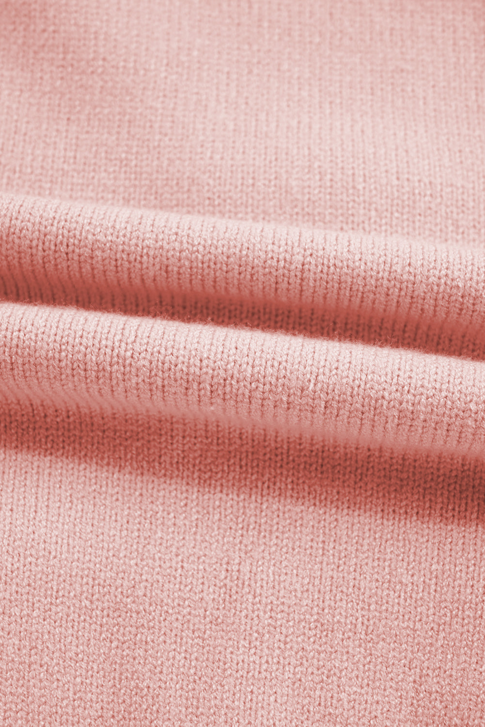 Light Pink Ruffled Bowknot Ribbed Trim Long Sleeve Sweater Sweaters JT's Designer Fashion