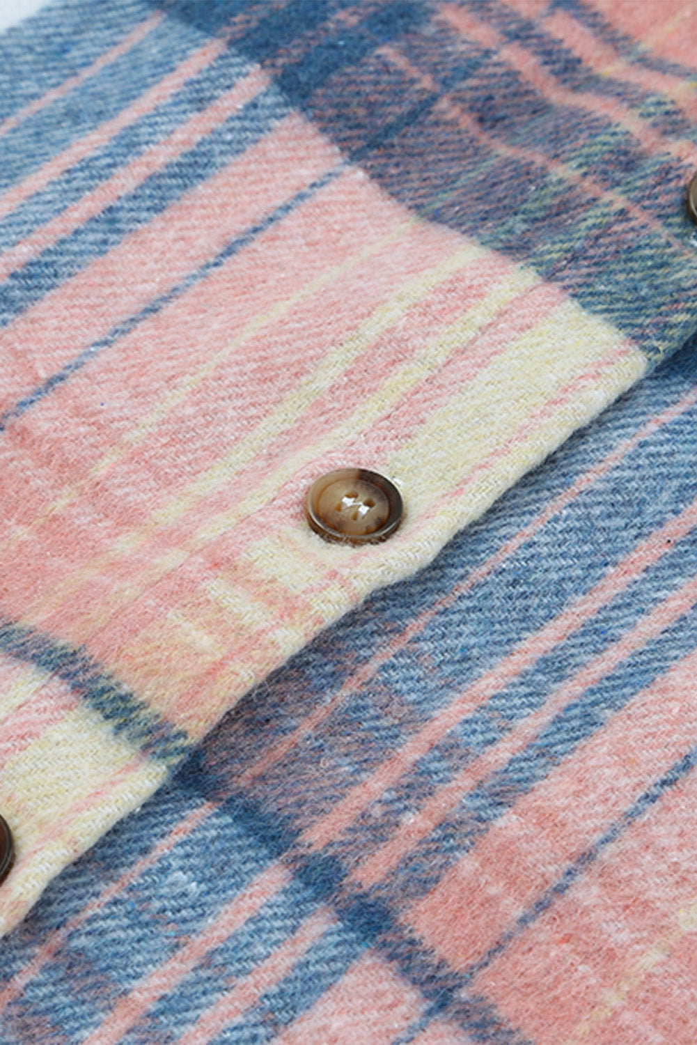 Pink Plaid Flap Pockets Shacket Plaid Shackets JT's Designer Fashion