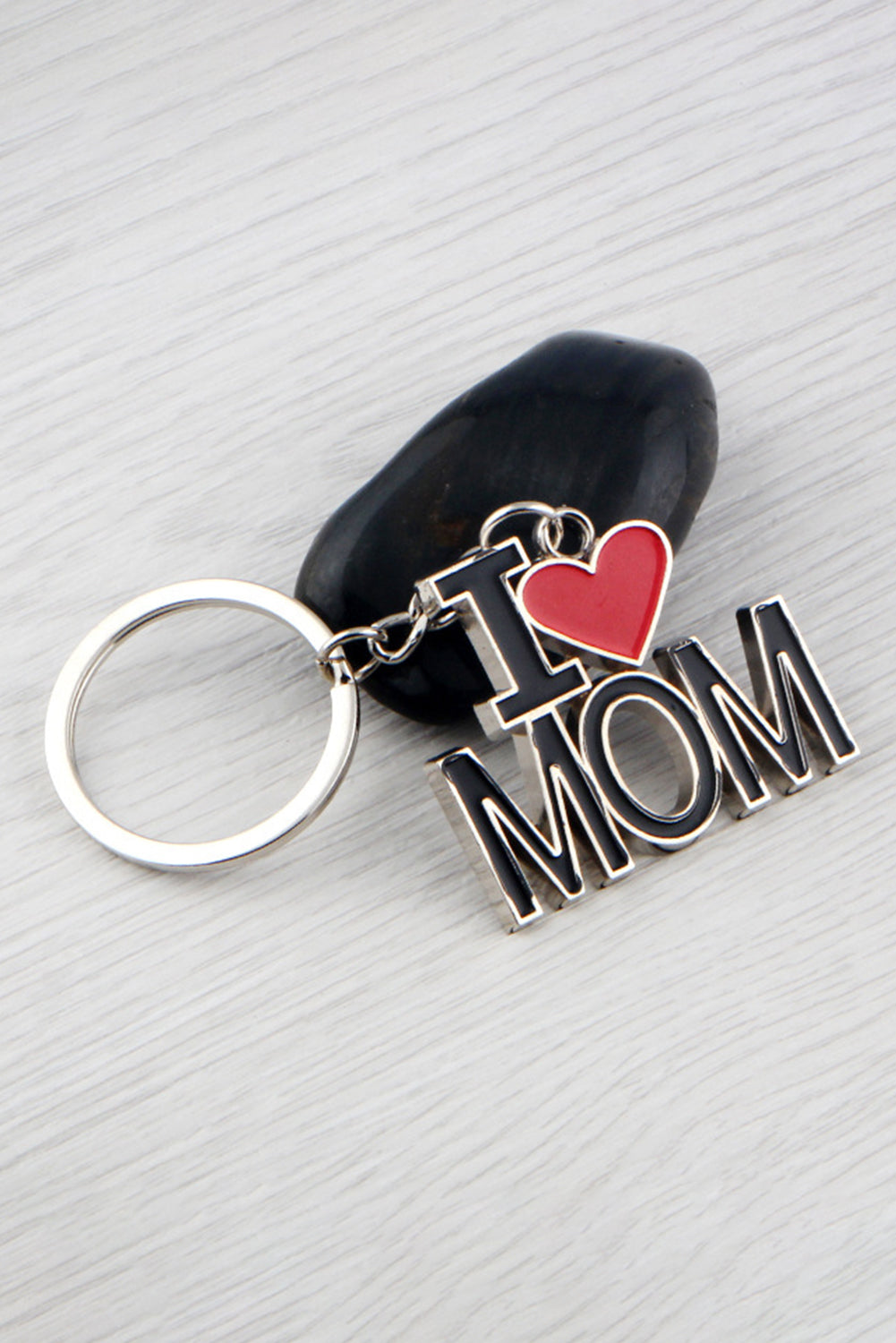 Black I LOVE MOM Keychain Other Accessories JT's Designer Fashion