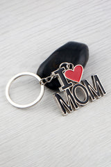 Black I LOVE MOM Keychain Other Accessories JT's Designer Fashion