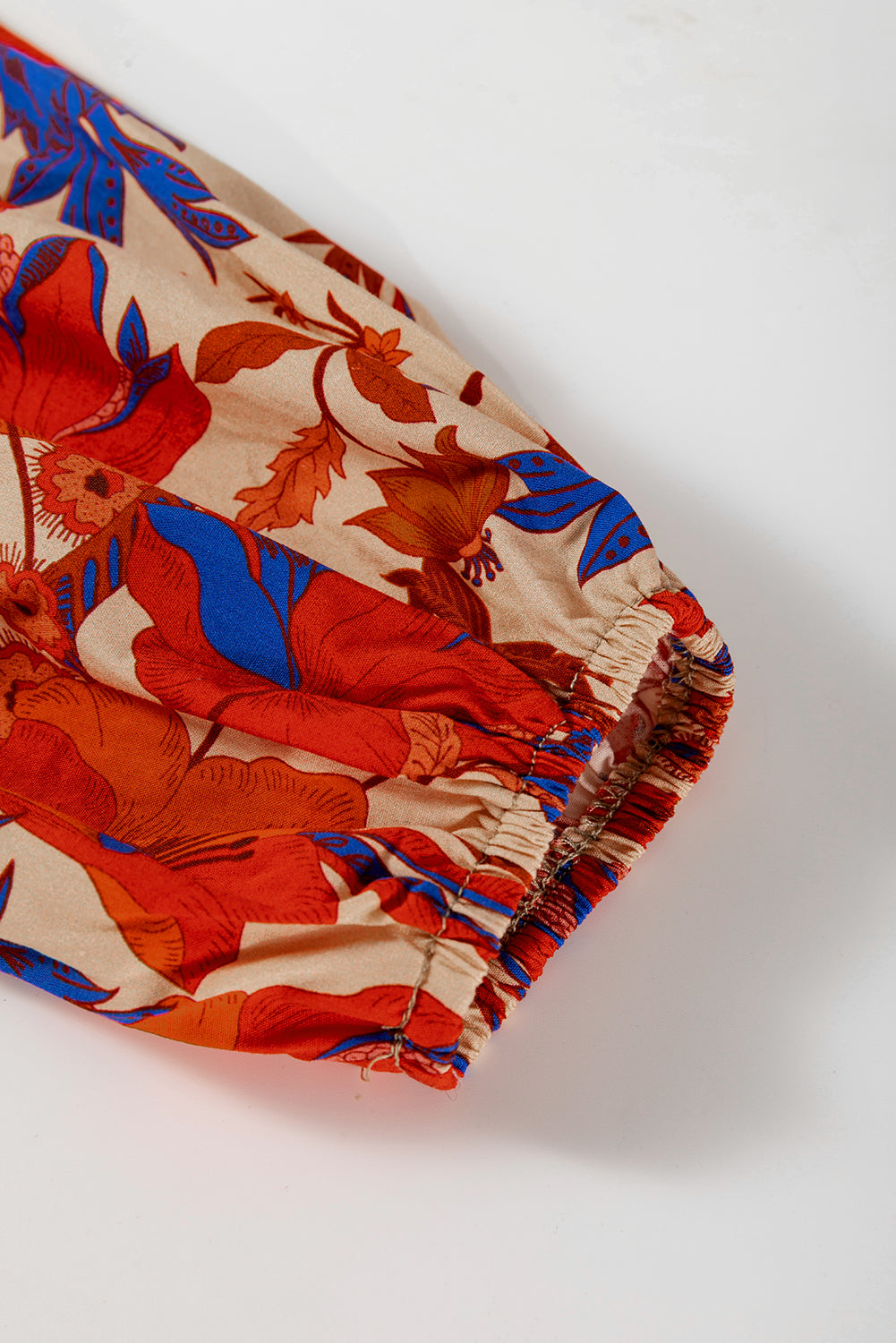Multicolour Floral Print Square Neck Backless Loose Fit Blouse Blouses & Shirts JT's Designer Fashion