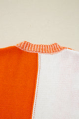 Orange Checkered Open Front Drop Shoulder Cardigan Cardigans JT's Designer Fashion
