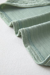Grass Green Solid Color Textured Crinkle Short Sleeve T Shirt Dress T Shirt Dresses JT's Designer Fashion