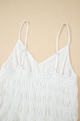 White Spaghetti Straps High Waist Elegant Long Dress Maxi Dresses JT's Designer Fashion