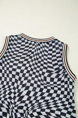 Multicolour Leopard Checkered Double Printed Reversible Sleeveless Long Dress Maxi Dresses JT's Designer Fashion