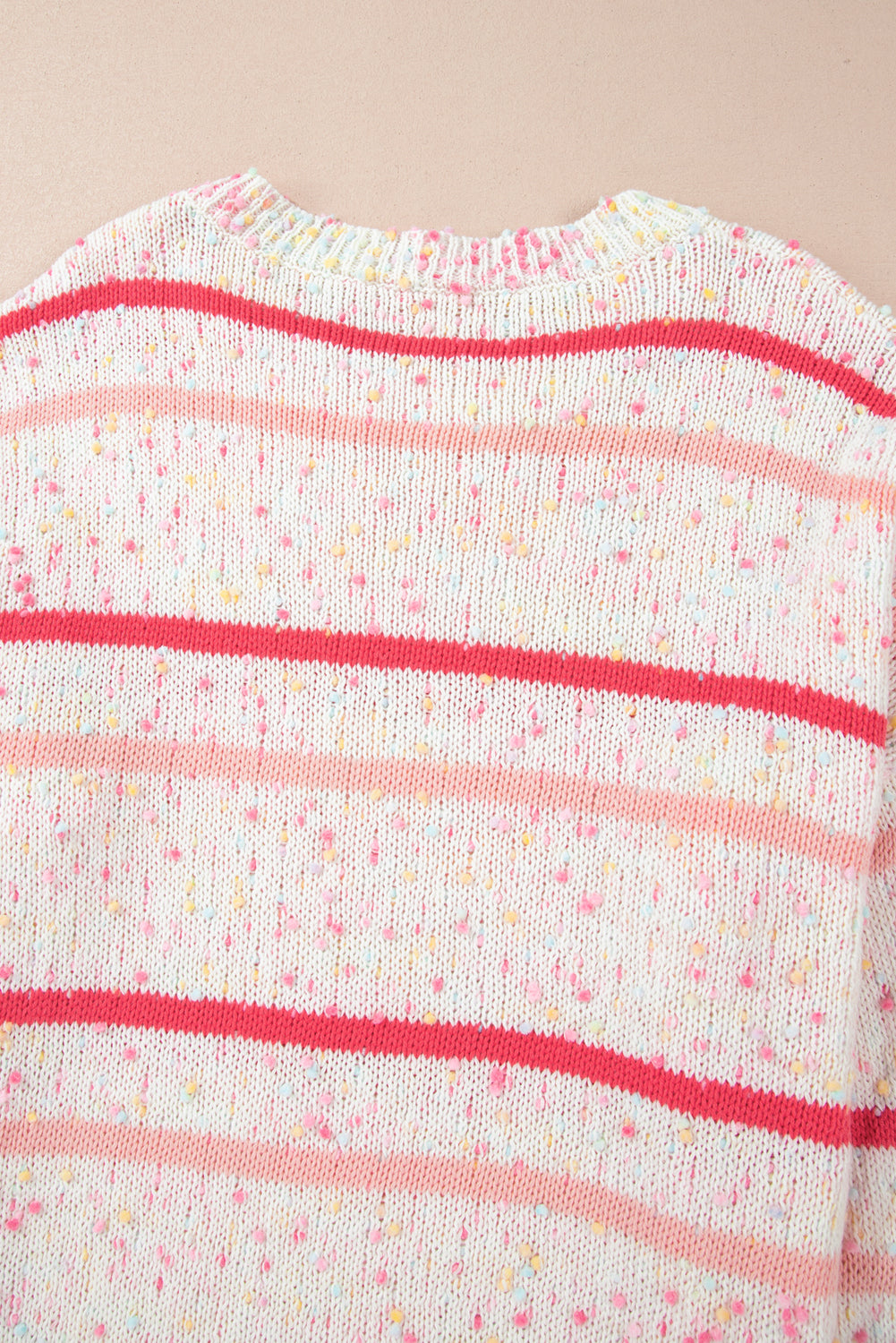Pink Stripe Drop Shoulder Side Split Plus Size Sweater Plus Size Sweaters & Cardigans JT's Designer Fashion