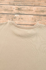 Apricot Solid Fleece Lined Drop Shoulder High Low Sweatshirt Sweatshirts & Hoodies JT's Designer Fashion