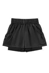 Black Elastic High Waist Pocketed Casual Shorts Casual Shorts JT's Designer Fashion