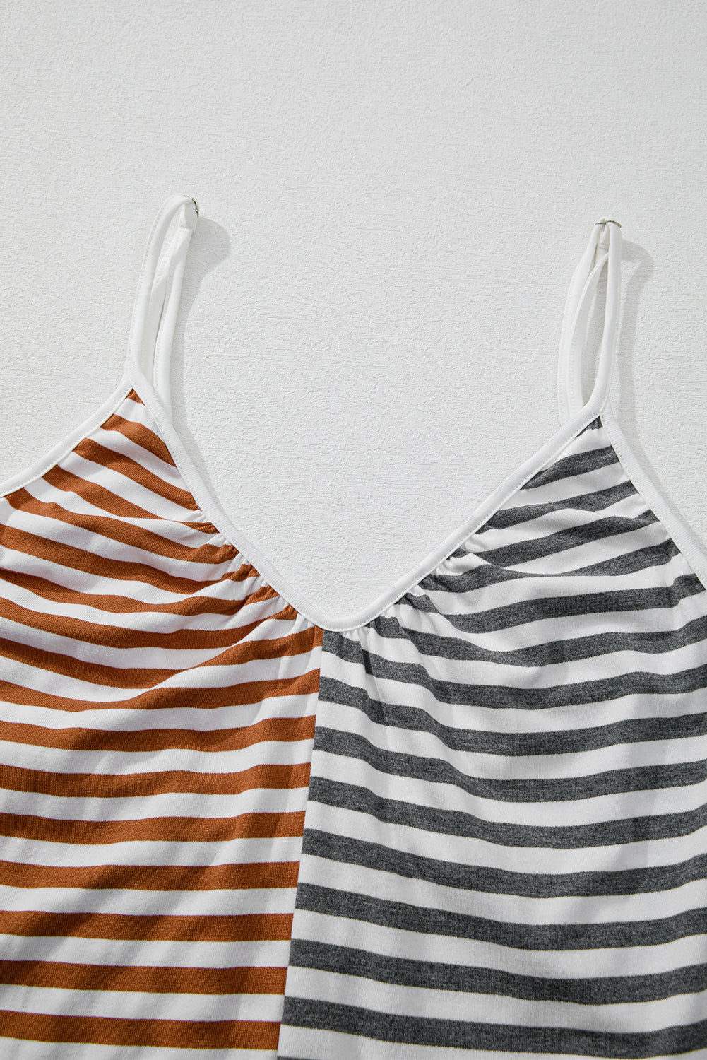 Yellow Stripe Two Tone Contrast Spaghetti Strap Backless Overall Jumpsuits & Rompers JT's Designer Fashion