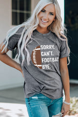 Gray American Football Graphic Casual T Shirt Graphic Tees JT's Designer Fashion